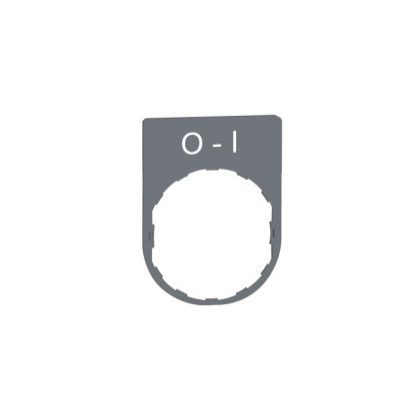 SCHNEIDER ZBYP2178C0 Harmony felirati tábla, 30x40 mm, műanyag, Ø22 készülékekhez, gravírozott, O-I, szürke perem