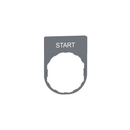 SCHNEIDER ZBYP2303C0 Harmony felirati tábla, 30x40 mm, műanyag, Ø22 készülékekhez, gravírozott, START, szürke perem