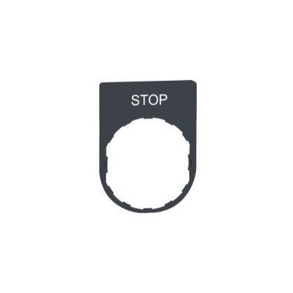   SCHNEIDER ZBYP2304 Harmony felirati tábla, 30x40 mm, műanyag, Ø22 készülékekhez, gravírozott, STOP