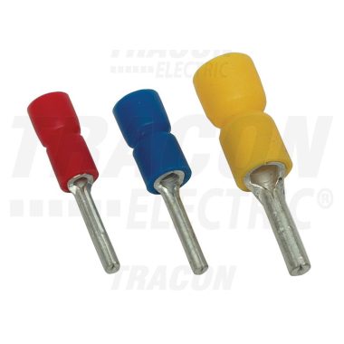 TRACON SCS Szigetelt csapos saru, ónozott elektrolitréz, sárga 6mm2, (l1=13mm, d1=3,5mm), PVC, 100 db/csomag