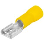   TRACON SCSH6 Szigetelt rátolható csatlakozó hüvely, sárgaréz, sárga 6,3×0,8mm, 6mm2