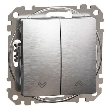   SCHNEIDER SDD170104 ÚJ SEDNA Redőnykapcsoló, rugós bekötés, 10AX, szálcsiszolt ezüst
