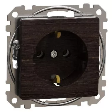 SCHNEIDER SDD181026 ÚJ SEDNA 2P+F dugalj csatlakozóaljzat, rugós bekötés, 16A, wenge