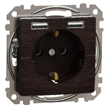 SCHNEIDER SDD181052 ÚJ SEDNA 2P+F dugalj csatlakozóaljzat, BZS, kettős USB töltővel, rugós, 16A/2.4A, wenge SCHNEIDER SDD181052 ÚJ SEDNA 2P+F dugalj csatlakozóaljzat, BZS, kettős USB töltővel, rugós, 16A/2.4A, wenge