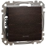   SCHNEIDER SDD181111L ÚJ SEDNA Egypólusú nyomó, kék jelzőfénnyel, rugós bekötés, 10A, wenge