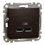   SCHNEIDER SDD181402 ÚJ SEDNA Dupla USB töltő, A+C, 2.4A, wenge