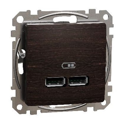   SCHNEIDER SDD181402 ÚJ SEDNA Dupla USB töltő, A+C, 2.4A, wenge