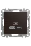 SCHNEIDER SDD181404 ÚJ SEDNA Dupla USB gyorstöltő, A+C, 45W, wenge SCHNEIDER SDD181404 ÚJ SEDNA Dupla USB gyorstöltő, A+C, 45W, wenge