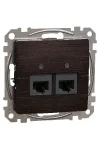 SCHNEIDER SDD181467 ÚJ SEDNA 2xRJ45 Cat6A UTP aljzat, wenge
