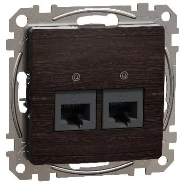 SCHNEIDER SDD181467 ÚJ SEDNA 2xRJ45 Cat6A UTP aljzat, wenge