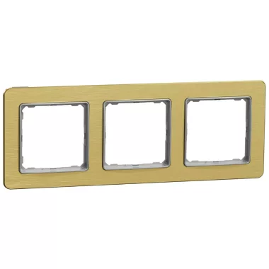 SCHNEIDER SDD371803 SEDNA ELEMENTS Hármas keret, univerzális, szálcsiszolt arany