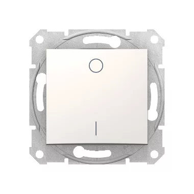 SCHNEIDER SDN0200123 SEDNA Two-pole switch, spring-loaded connection, 10AX, cream (102)