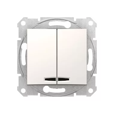 SCHNEIDER SDN0300323 SEDNA Csillárkapcsoló, kék jelzőfénnyel, 10AX, krém