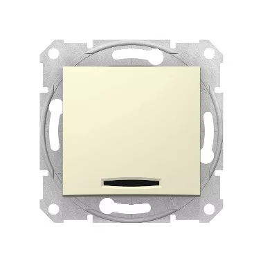 SCHNEIDER SDN0400347 SEDNA Egypólusú kapcsoló, piros ellenőrzőfénnyel, 10AX, bézs