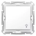   SCHNEIDER SDN0900321 SEDNA Egypólusú nyomó lámpajellel, rugós bekötés, 10A, IP44, fehér