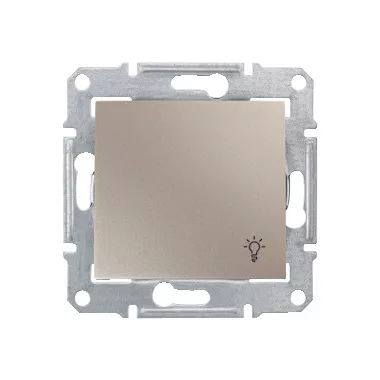 SCHNEIDER SDN0900368 SEDNA Egypólusú nyomó lámpajellel, rugós bekötés, 10A, IP44, titánium