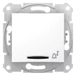   SCHNEIDER SDN1700121 SEDNA Single-pole presser with blue indicator light, bell signal, spring-cage connection, 10A, white