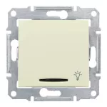   SCHNEIDER SDN1800147 SEDNA Single-pole clamp with blue indicator light, with spring signal, 10A, beige