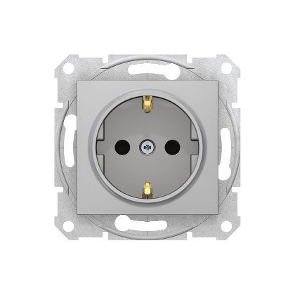   SCHNEIDER SDN3000160 SEDNA 2P + F socket with child protection, screw connection, 16A, aluminum