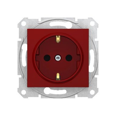 SCHNEIDER SDN3000341 SEDNA 2P + F socket with child protection, screw connection, unlocked, 16A, red