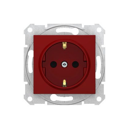   SCHNEIDER SDN3000341 SEDNA 2P + F socket with child protection, screw connection, unlocked, 16A, red