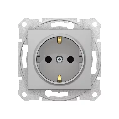 SCHNEIDER SDN3001760 SEDNA 2P + F socket with child protection, spring-loaded connection, aluminum