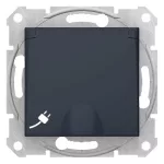  SCHNEIDER SDN3100170 SEDNA 2P+F dugalj csatlakozóaljzat gyermekvédelemmel, csapófedeles, csavaros bekötés, 16A, grafit