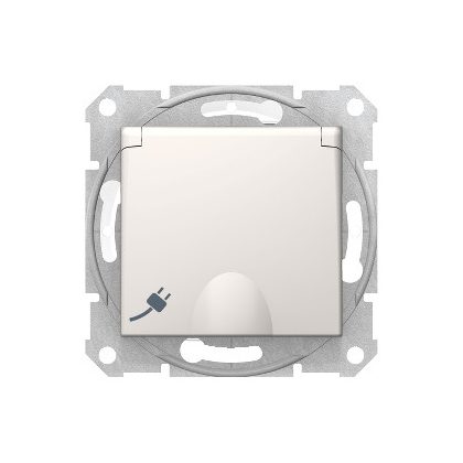   SCHNEIDER SDN3100323 SEDNA 2P + F socket with child protection, flap, screw connection, 16A, IP44, cream