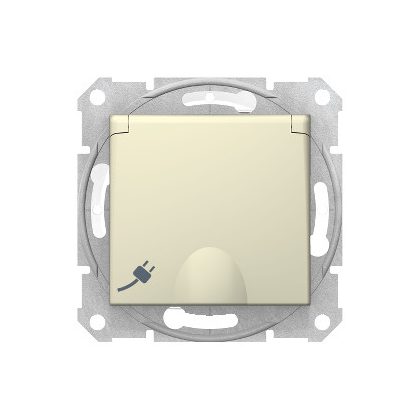   SCHNEIDER SDN3100347 SEDNA 2P + F socket with child protection, socket cover, screw connection, 16A, IP44, beige