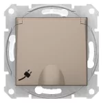   SCHNEIDER SDN3100568 SEDNA 2P+F dugalj csatlakozóaljzat gyermekvédelemmel, csapófedeles, rugós bekötés, IP44, titánium