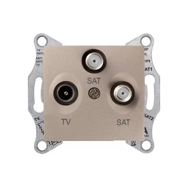 SCHNEIDER SDN3502168 SEDNA TV/SAT/SAT aljzat, végzáró, 1 dB, titánium SCHNEIDER SDN3502168 SEDNA TV/SAT/SAT aljzat, végzáró, 1 dB, titánium