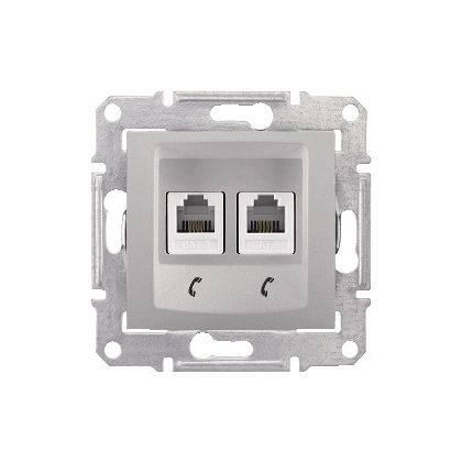 SCHNEIDER SDN4201160 SEDNA 2xRJ11 socket, aluminum