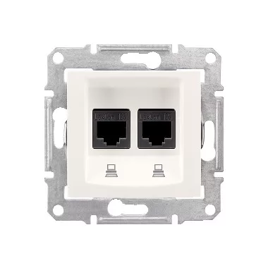 SCHNEIDER SDN4400123 SEDNA 2xRJ45 Cat5e UTP aljzat, krém SCHNEIDER SDN4400123 SEDNA 2xRJ45 Cat5e UTP aljzat, krém