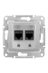 SCHNEIDER SDN4600160 SEDNA 2xRJ45 Cat5e STP aljzat, alumínium