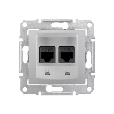 SCHNEIDER SDN4600160 SEDNA 2xRJ45 Cat5e STP aljzat, alumínium SCHNEIDER SDN4600160 SEDNA 2xRJ45 Cat5e STP aljzat, alumínium