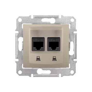 SCHNEIDER SDN4600168 SEDNA 2xRJ45 Cat5e STP aljzat, titánium SCHNEIDER SDN4600168 SEDNA 2xRJ45 Cat5e STP aljzat, titánium