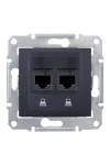 SCHNEIDER SDN4600170 SEDNA 2xRJ45 Cat5e STP aljzat, grafit