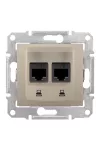 SCHNEIDER SDN4800168 SEDNA 2xRJ45 Cat6 UTP aljzat, titánium