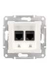 SCHNEIDER SDN5000123 SEDNA 2xRJ45 Cat6 STP aljzat, krém SCHNEIDER SDN5000123 SEDNA 2xRJ45 Cat6 STP aljzat, krém