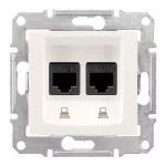 SCHNEIDER SDN5000123 SEDNA 2xRJ45 Cat6 STP aljzat, krém