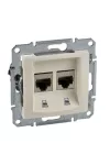 SCHNEIDER SDN5000147 SEDNA 2xRJ45 Cat6 STP aljzat, bézs SCHNEIDER SDN5000147 SEDNA 2xRJ45 Cat6 STP aljzat, bézs