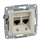 SCHNEIDER SDN5000147 SEDNA 2xRJ45 Cat6 STP aljzat, bézs