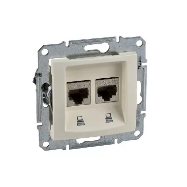 SCHNEIDER SDN5000147 SEDNA 2xRJ45 Cat6 STP aljzat, bézs SCHNEIDER SDN5000147 SEDNA 2xRJ45 Cat6 STP aljzat, bézs