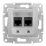   SCHNEIDER SDN5000160 SEDNA 2xRJ45 Cat6 STP aljzat, alumínium