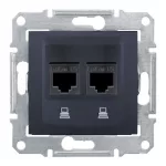 SCHNEIDER SDN5000170 SEDNA 2xRJ45 Cat6 STP aljzat, grafit