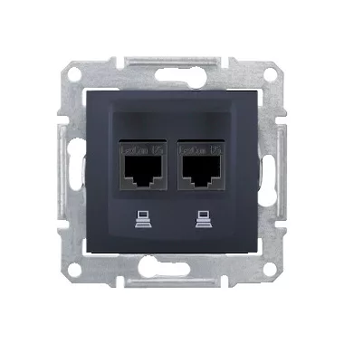 SCHNEIDER SDN5000170 SEDNA 2xRJ45 Cat6 STP aljzat, grafit SCHNEIDER SDN5000170 SEDNA 2xRJ45 Cat6 STP aljzat, grafit