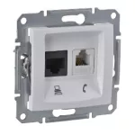   SCHNEIDER SDN5100121 SEDNA RJ11/RJ45 Cat5e UTP kombinált aljzat, fehér