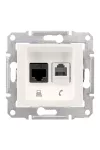 SCHNEIDER SDN5100123 SEDNA RJ11/RJ45 Cat5e UTP kombinált aljzat, krém SCHNEIDER SDN5100123 SEDNA RJ11/RJ45 Cat5e UTP kombinált aljzat, krém
