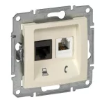   SCHNEIDER SDN5100147 SEDNA RJ11/RJ45 Cat5e UTP kombinált aljzat, bézs