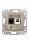 SCHNEIDER SDN5100168 SEDNA RJ11/RJ45 Cat5e UTP kombinált aljzat, titánium SCHNEIDER SDN5100168 SEDNA RJ11/RJ45 Cat5e UTP kombinált aljzat, titánium